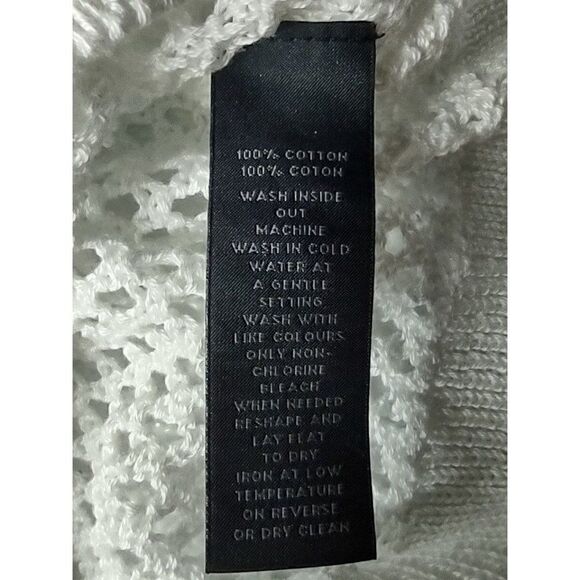 Saks 5th Avenue White 100% Cotton Sweater Size Large NWT - Picture 6 of 11